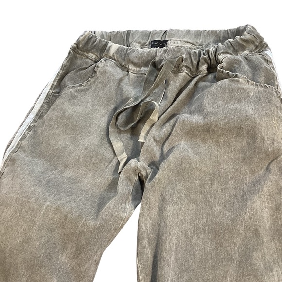 Bella‎ Amore Stretchy Shimmery Tuxedo Stripe Pants Made in Italy L/XL - Picture 3 of 13